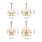 Copper Chandelier Modern Fabric Lampshade Ceiling Light