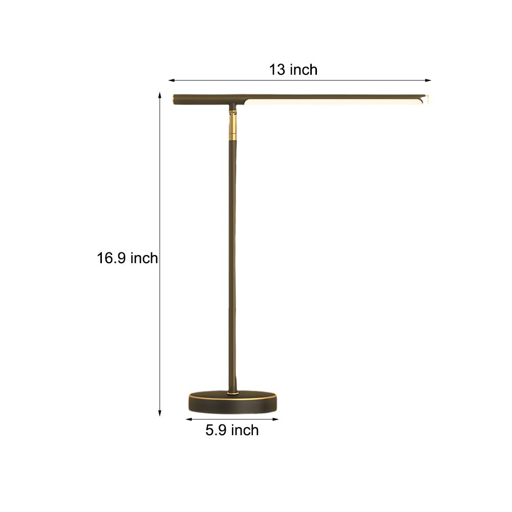 Copper Linear Brass LED Desk Lamp with Adjustable Angle for Home Office Lighting
