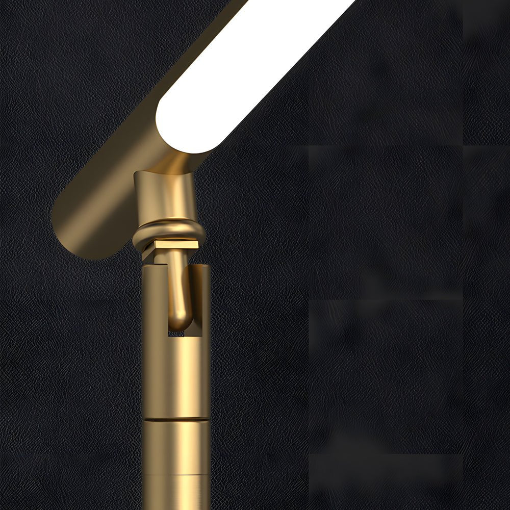 Copper Linear Brass LED Desk Lamp with Adjustable Angle for Home Office Lighting