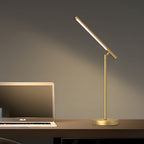 Copper Linear Brass LED Desk Lamp with Adjustable Angle for Home Office Lighting