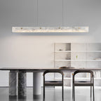 Copper Metal Pendant Light Linear Cloud Stone Ceiling Light