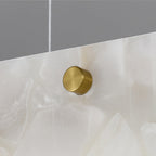 Copper Metal Pendant Light Linear Cloud Stone Ceiling Light