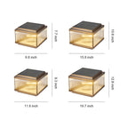 Copper Pillar Lights Square Waterproof Ribbed Glass Lamp