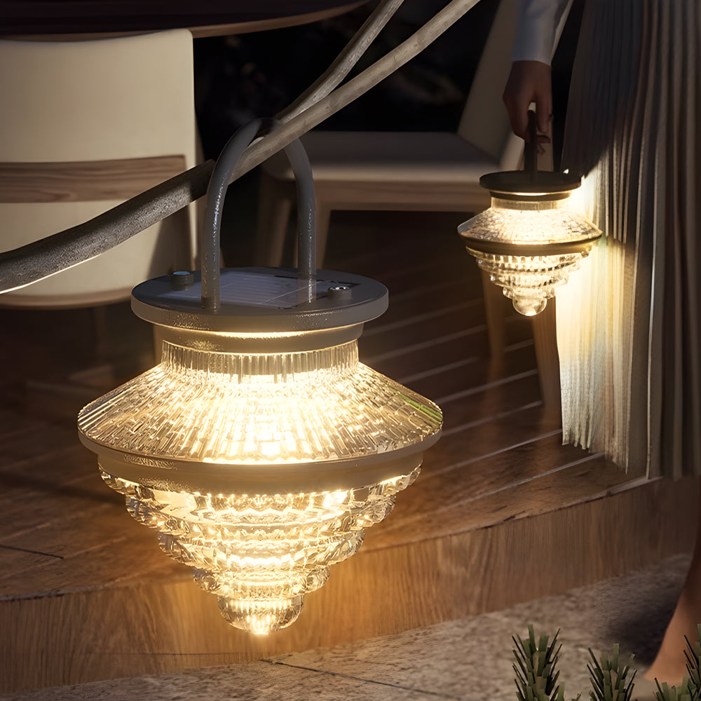Cordless Acrylic Hanging Lanterns Waterproof Portable Solar Light