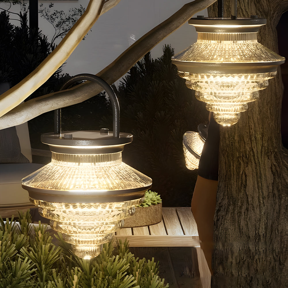 Cordless Acrylic Hanging Lanterns Waterproof Portable Solar Light