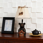 Bear Table Lamp European-Style Charming Novelty Fabric Lampshade Light
