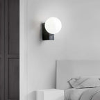 Cream White Glass Ball LED Wall Light with Dimmable Feature