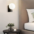 Cream White Glass Ball LED Wall Light with Dimmable Feature