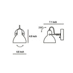 Creative 235° Rotatable White Glass Shade Minimalist Nordic Wall Lamp