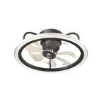 Creative 360° Shake Head Round 3 Step Dimming Modern Ceiling Fans with Light