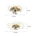 Creative Flower Mute Three Step Dimming Nordic Ceiling Fans with Lights