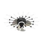 Creative Flower Mute Three Step Dimming Nordic Ceiling Fans with Lights