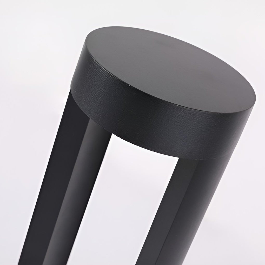 [Open-Box] Waterproof LED Outdoor Bollard Lights Hollow Cylindrical Black Lamp for Elegant Exterior Lighting