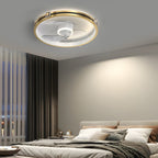 Creative Ring LED Three Step Dimming Mute Gold Modern Ceiling Fans  with Lights
