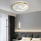 Creative Ring LED Three Step Dimming Mute Gold Modern Ceiling Fans  with Lights
