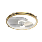 Creative Ring LED Three Step Dimming Mute Gold Modern Ceiling Fans  with Lights