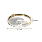 Creative Ring LED Three Step Dimming Mute Gold Modern Ceiling Fans  with Lights