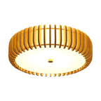 Creative Wood Round 3 Step Dimming LED Nordic Bedroom Ceiling Lights