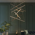 Criss Linear Chandelier Modern LED Black Ceiling Light
