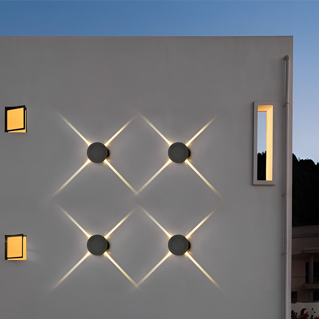 Cross Light Beams Wall Sconce Minimalist Unique Outdoor Light