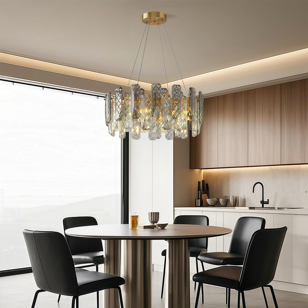 Contemporary Crystal Chandeliers Eye-Protecting Ceiling Light