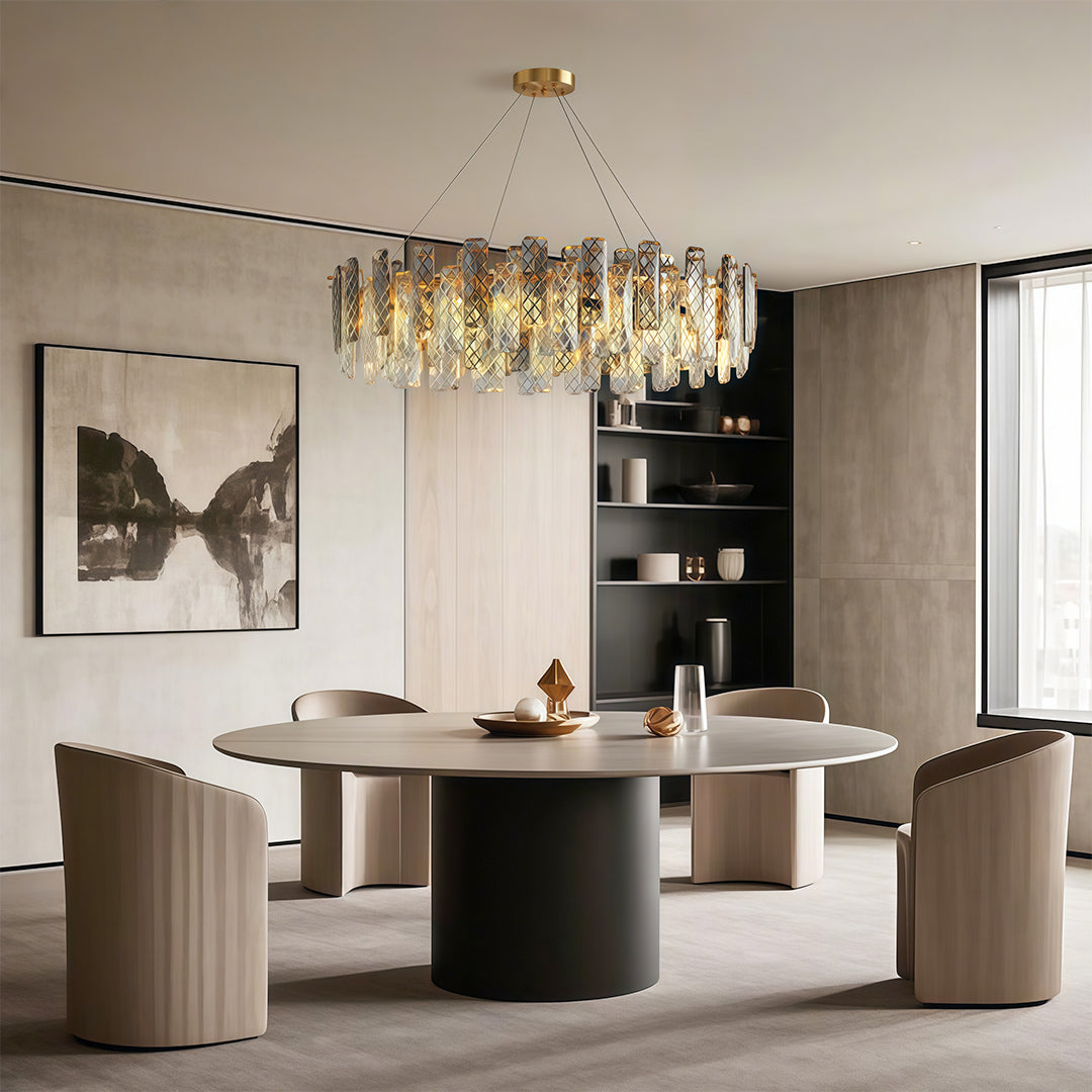 Contemporary Crystal Chandeliers Eye-Protecting Ceiling Light