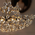 Crystal Flower Chandelier Flower Shaped Vintage Floral Ceiling Light