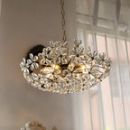 Crystal Flower Chandelier Flower Shaped Vintage Floral Ceiling Light