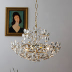 Crystal Flower Chandelier Flower Shaped Vintage Floral Ceiling Light