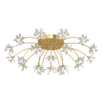 Crystal Flowers Dandelions Three Step Dimming Modern Ceiling Lights Fixture