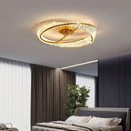 Mobius Light Fixture Luxury Gold Ring Flush Mount Crystal Light