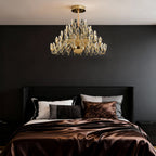Gold LED Chandelier French Light Luxury Crystal Ceiling Light