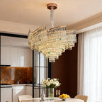 Crystal Pendant Chandelier Luxury Carbon Steel Ceiling Light