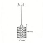 2-Pcs Crystal Pendant Light Minimalist Cylinder Decorative Light