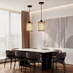 2-Pcs Crystal Pendant Light Minimalist Cylinder Decorative Light