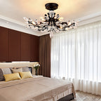 Crystal Semi Flush Ceiling Lights American Leaf Chandeliers