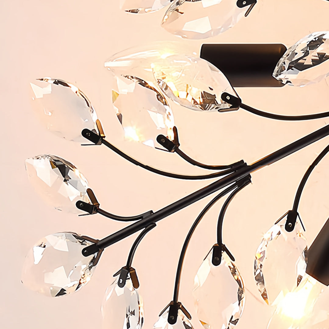 Crystal Semi Flush Ceiling Lights American Leaf Chandeliers