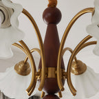 Vintage Glass Chandelier Flower Shades Ceiling Light