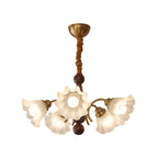 Vintage Glass Chandelier Flower Shades Ceiling Light