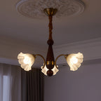 Vintage Glass Chandelier Flower Shades Ceiling Light