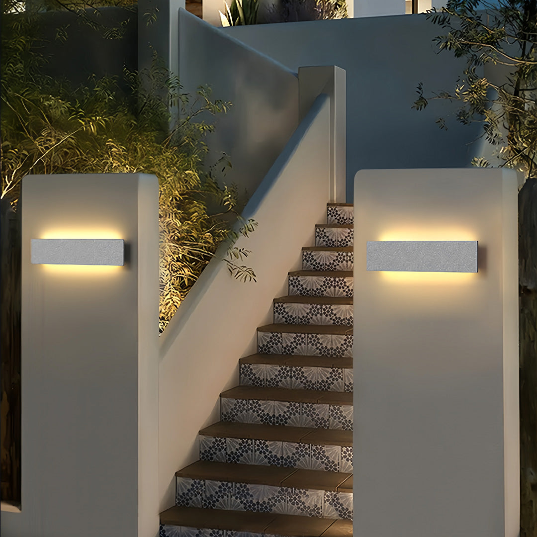 Modern Outdoor Wall Sconces Concrete Waterproof Linear Light