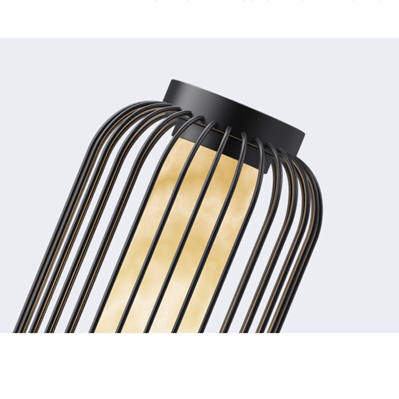 Lantern Metal Outdoor Modern Brown Waterproof Cage Lamp