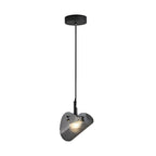 Curved Striped Glass LED 3 Step Dimming Smoke Gray Nordic Hanging Lights