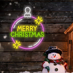 Cute Neon Balloon Luminous Merry Christmas Letter LED Neon Signs Lights