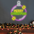 Cute Neon Balloon Luminous Merry Christmas Letter LED Neon Signs Lights