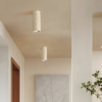 Cylinder Downlight Modern Yellow Travertine Long-Tube Light