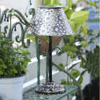 Solar Silver Metal Table Lamp LED Waterproof Outdoor Lamp