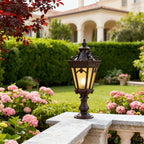 Black Outdoor Pillar Lights Waterproof Aluminum Column Head Lights