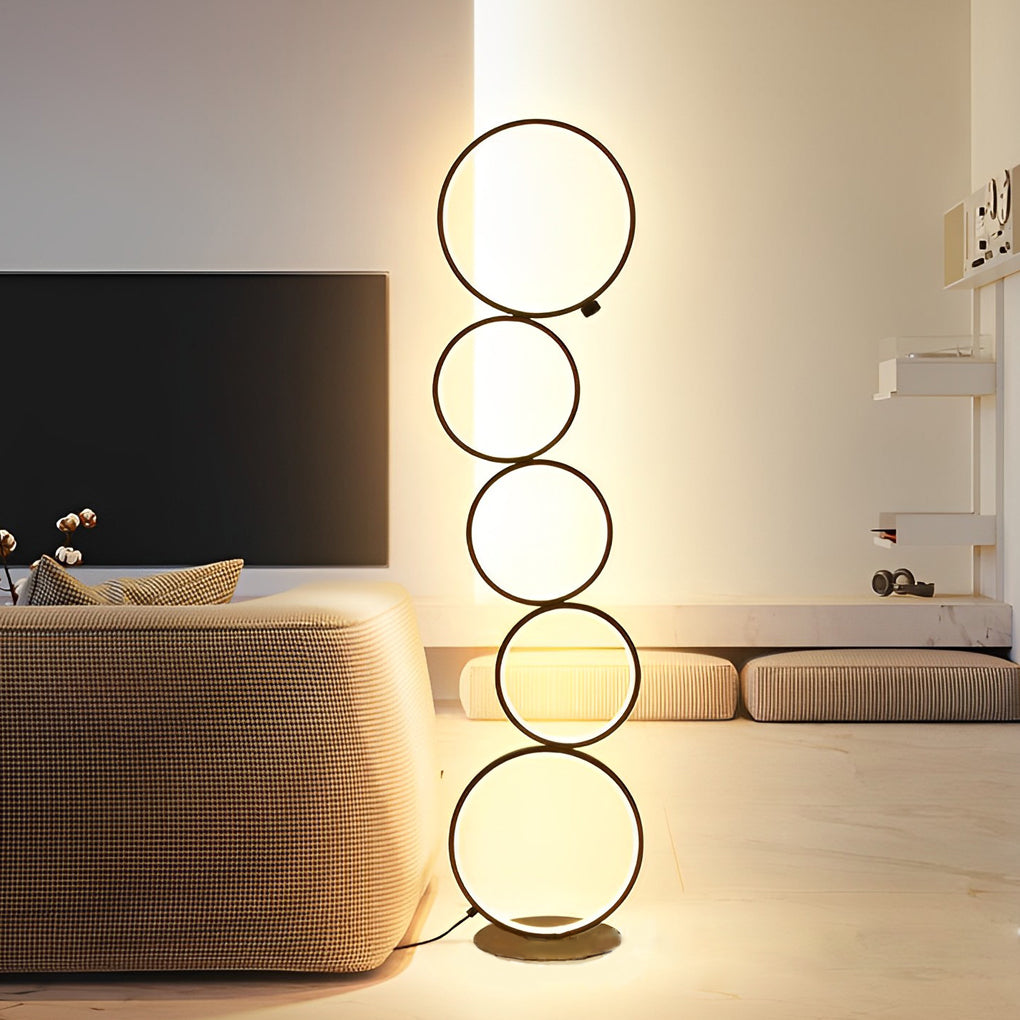Decorative Floor Lamps Five-Ring Layered Art Floor Lamp