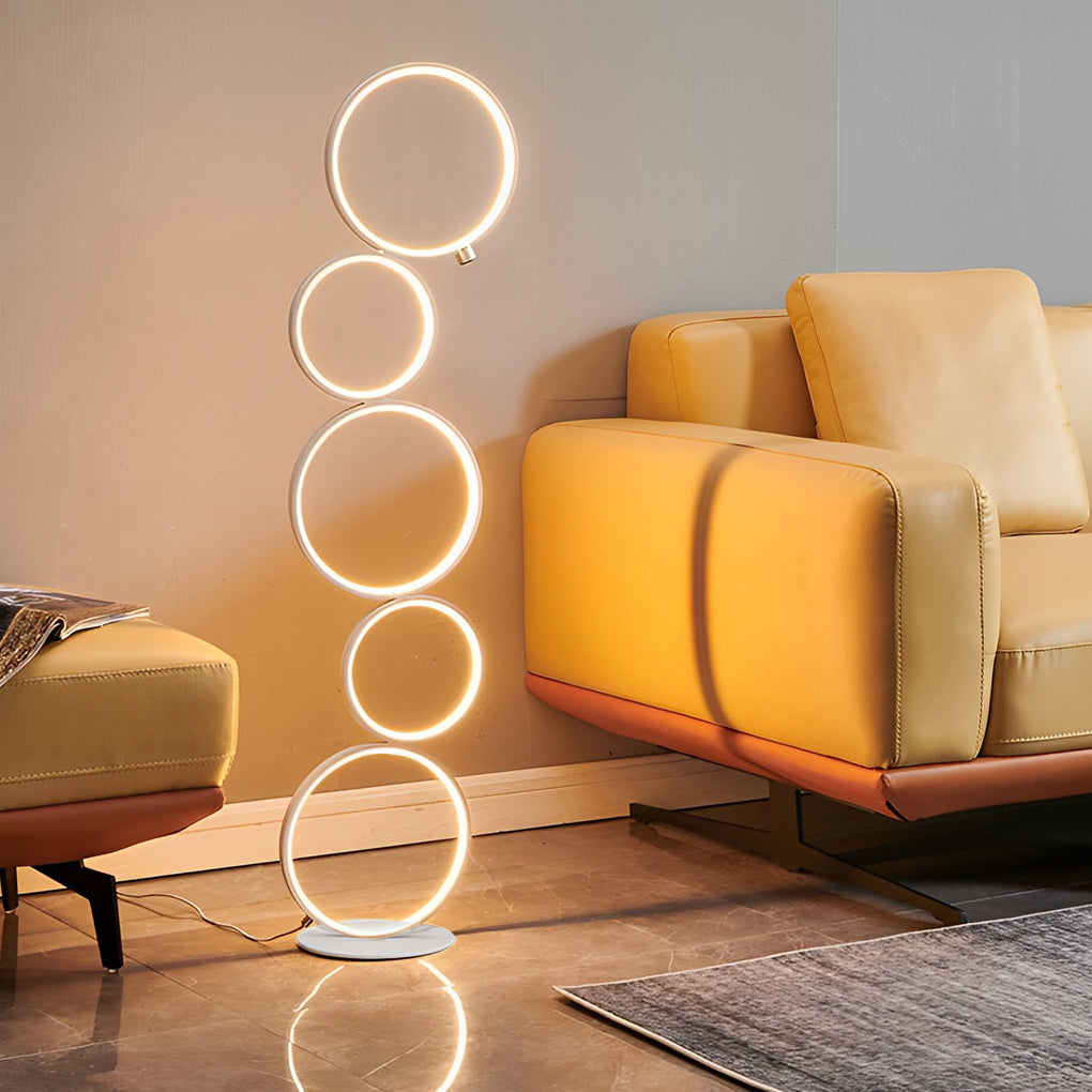 Decorative Floor Lamps Five-Ring Layered Art Floor Lamp